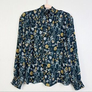 SOCIALITE Black Floral Long Sleeve Blouse Size‎ Small